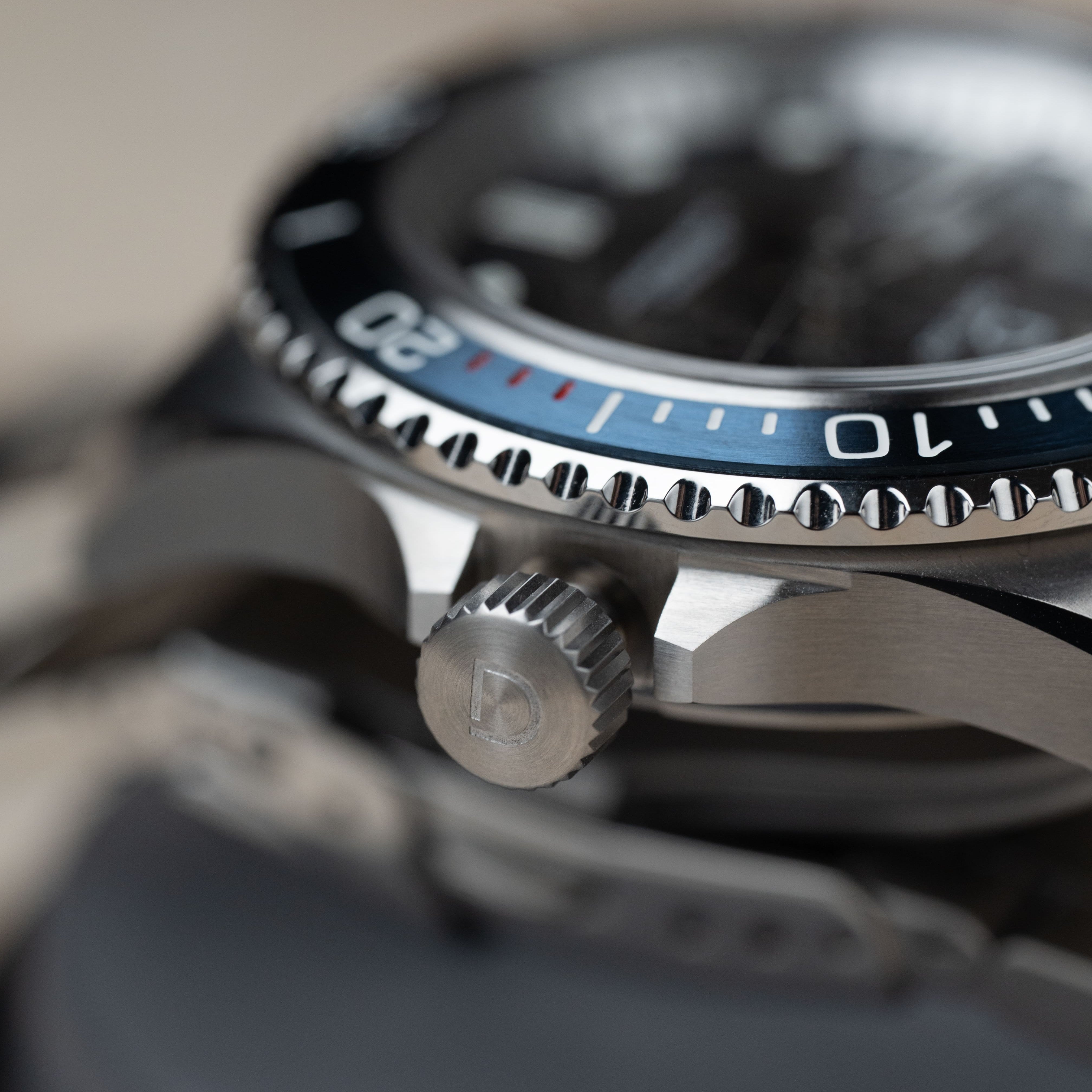 42mm クリスタルダイヤル ダイバーズウォッチ ブルー DIYキット | ステンレススチールブレスレット | 日本製 BGW9スーパールミ 夜光付き | TMI NH70A 自動巻きムーブメント
