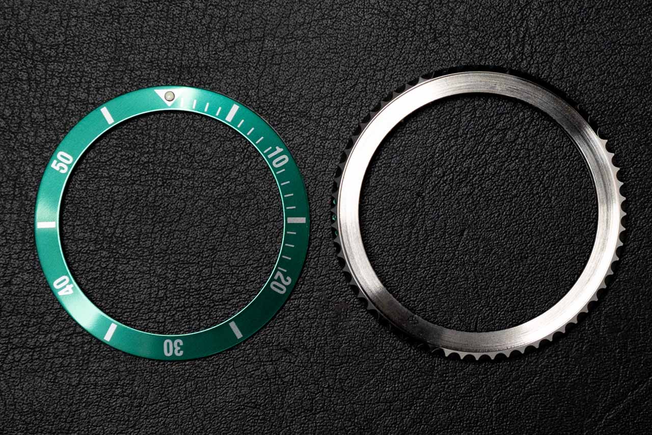 40mm ダイバーベゼルセット グリーン | 37.6mm アルミ製ベゼルインサート（グリーン）＋39mm クラシックベゼル