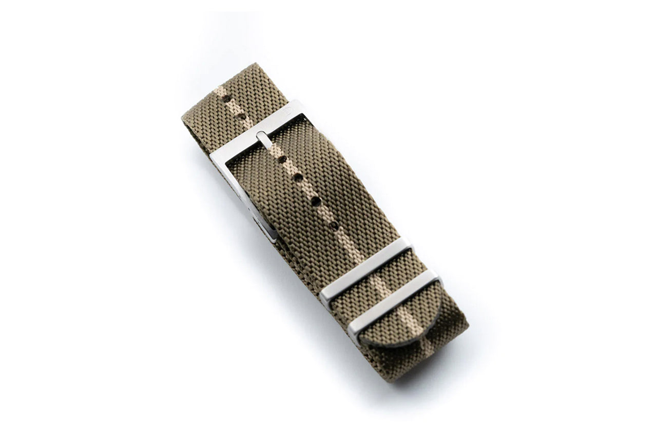 DIY WATCH CLUB クラシックナイロンストラップ オリーブ × カーキセンターライン