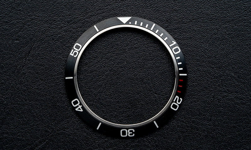 39.4mm ステンレススチール ダイバーベゼルインサート ブラック - Type A