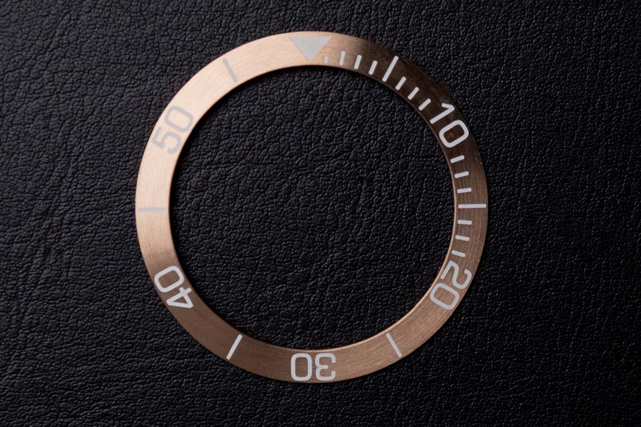39.4mm ステンレススチール ダイバーベゼルインサート シャンパンローズゴールド - Type B
